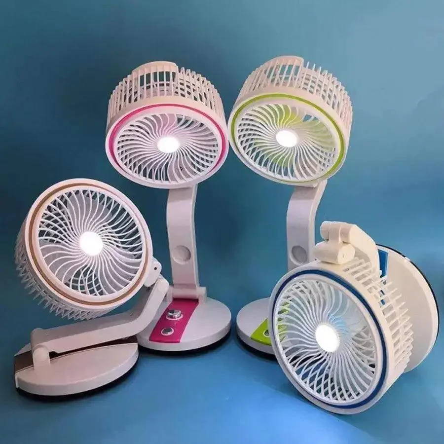 Rechargeable Multifunction Folding Fan With LED Light - LR Fan