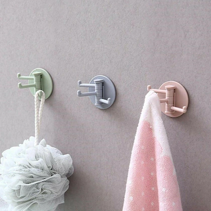 4piss Colorful 4 Hook Self Adhesive Wall Hanger
