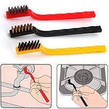 3piss Mini Wire Brush Set,Cleaning Tool Kit - Brass,